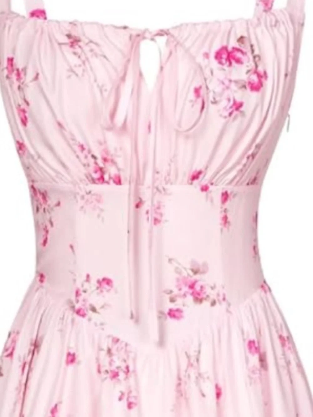 NWTSCARLET DARKNESS Pink Floral Midi Dress Corset Milkmaid Cottagecore Pockets M